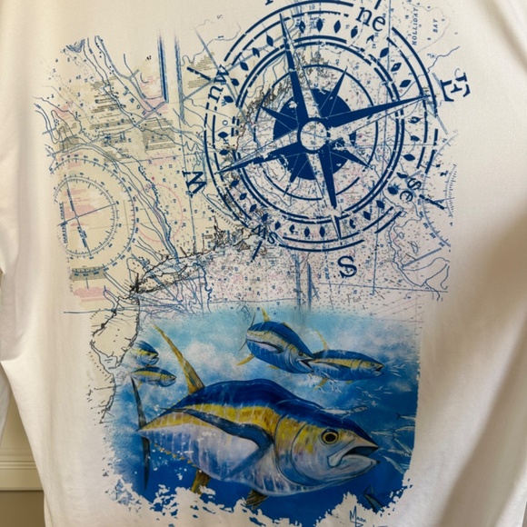 Mens XL Sun Swim Fishing T Shirt Tropical Fish Nautical Cedar Key, Florida  Boat - Picture 6 of 8